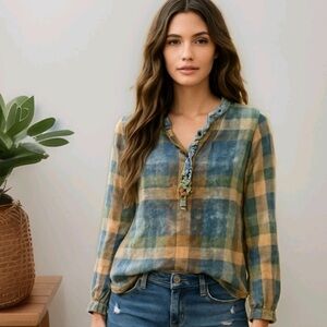 Isabella Sinclair for Anthropologie Plaid Shirt